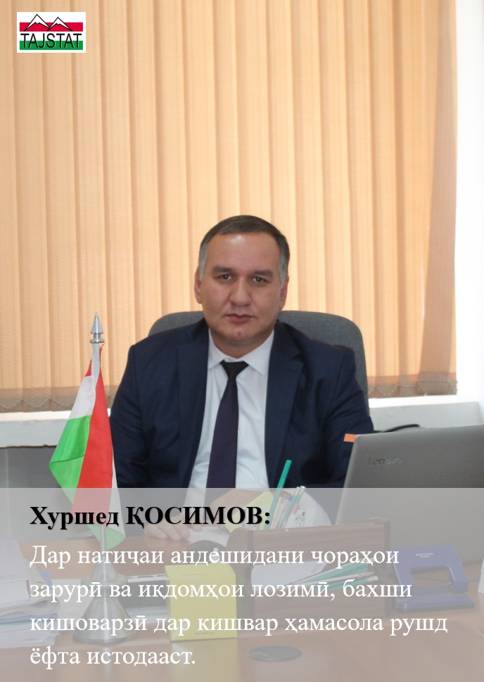 Хуршед ҚОСИМОВ: Дар натиҷаи андешидани чораҳои зарурӣ ва иқдомҳои лозимӣ, бахши кишоварзӣ дар кишвар ҳамасола рушд ёфта истодааст