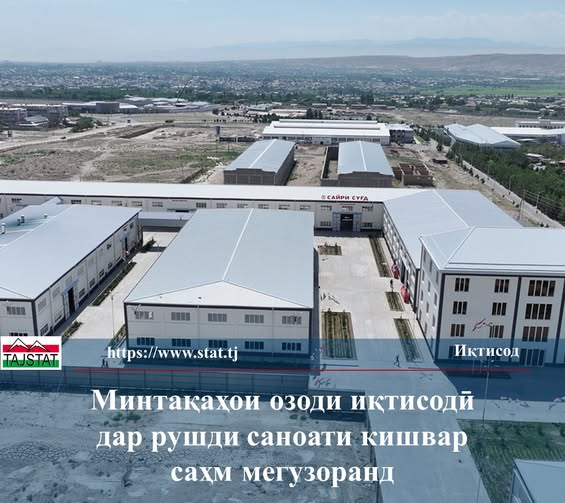 ДАР МИНТАҚАҲОИ ОЗОДИ ИҚТИСОДИИ ТОҶИКИСТОН ИСТЕҲСОЛИ МАҲСУЛОТИ САНОАТӢ РУШД МЕКУНАД